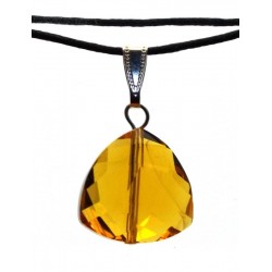 Triangular Golden Sunset Andara Crystal Pendant